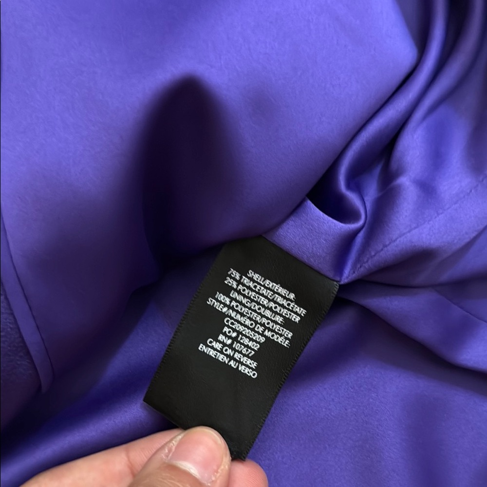 Alice + Olivia Purple Lightweight Jacket with Glossy Sheen - Picture 9 of 10